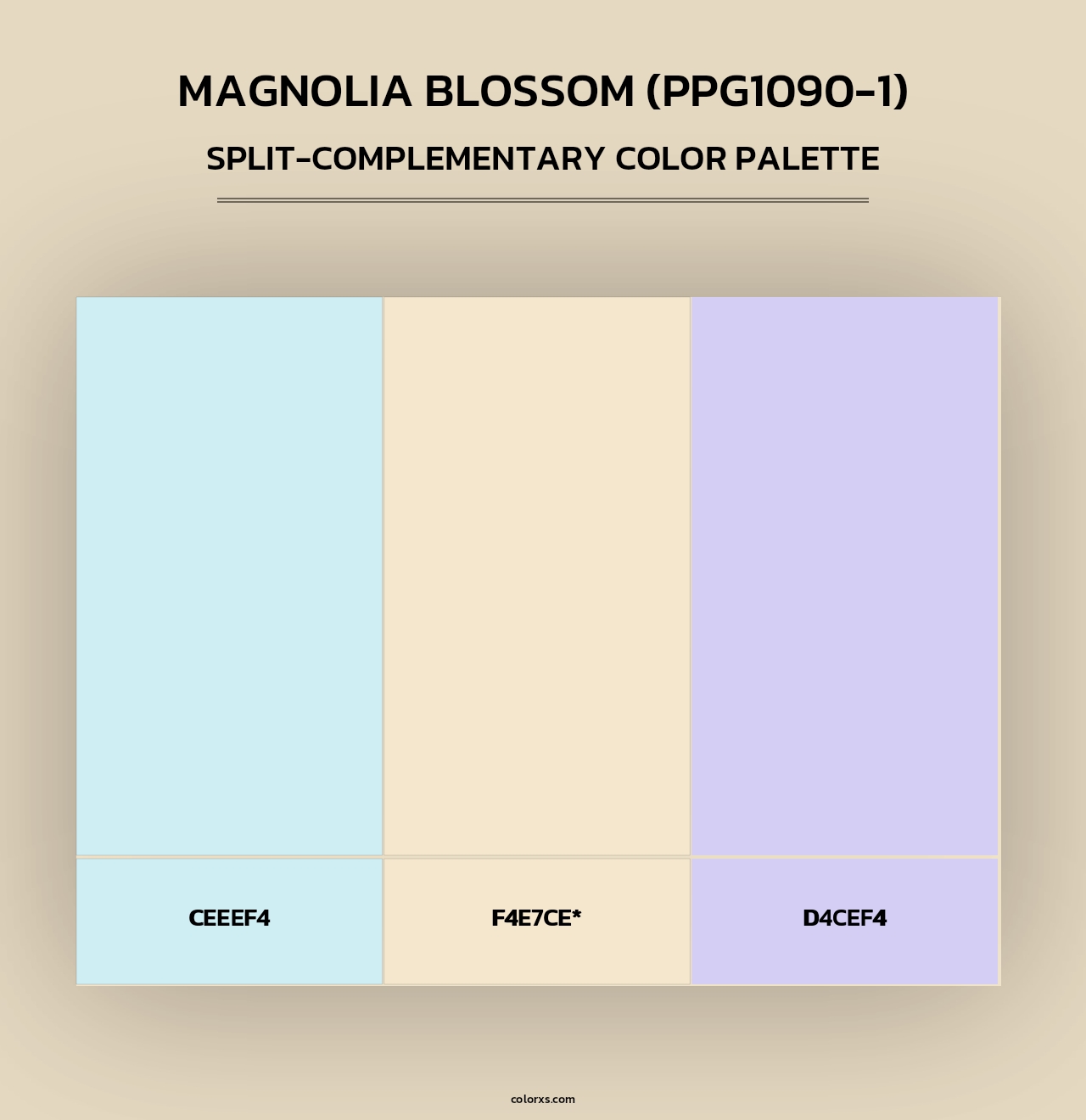 Magnolia Blossom (PPG1090-1) - Split-Complementary Color Palette