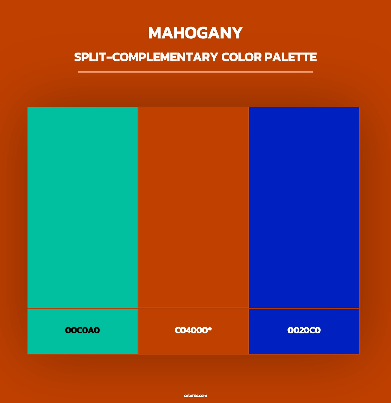 Mahogany - Split-Complementary Color Palette