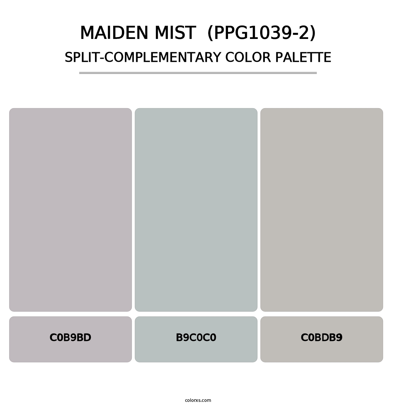 Maiden Mist  (PPG1039-2) - Split-Complementary Color Palette