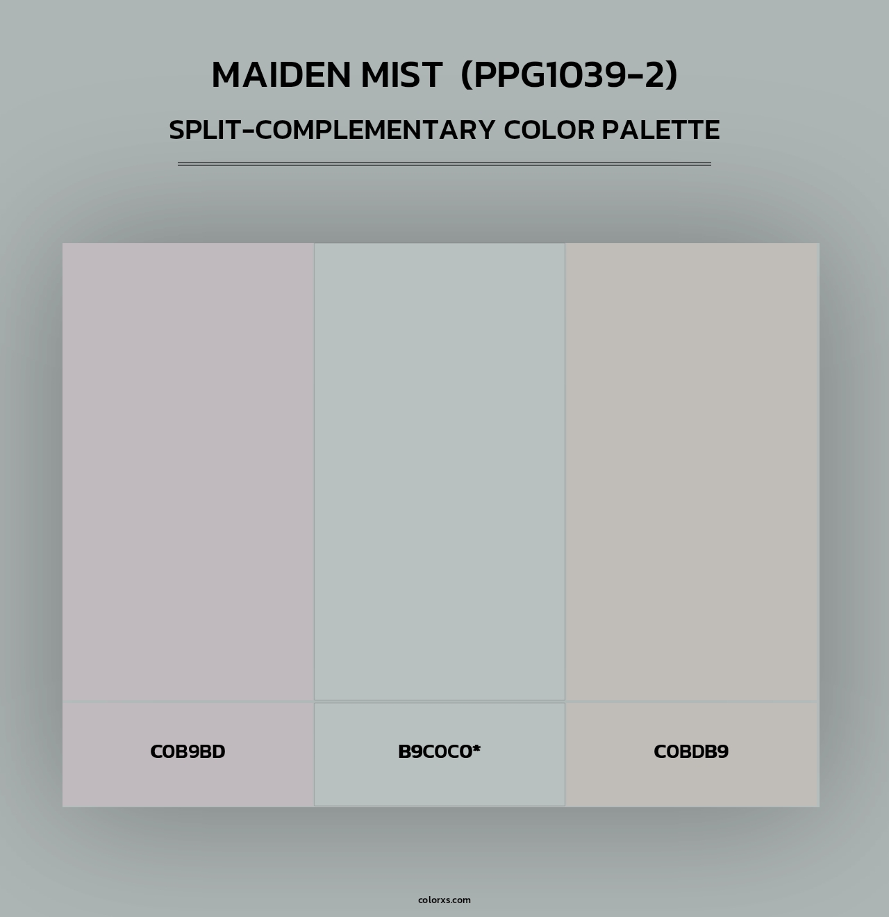 Maiden Mist  (PPG1039-2) - Split-Complementary Color Palette