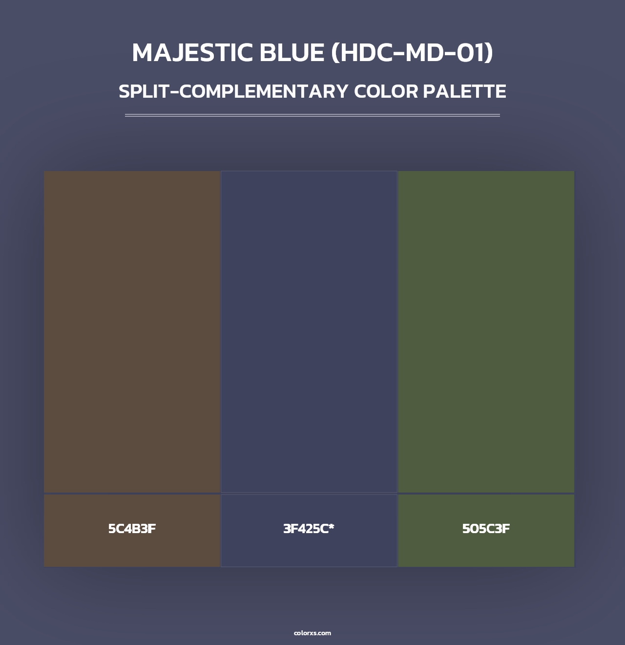Majestic Blue (HDC-MD-01) - Split-Complementary Color Palette