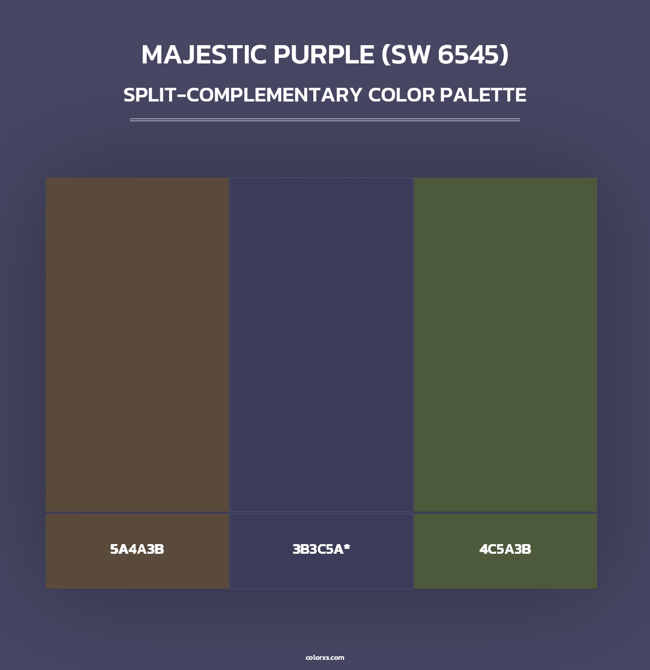 Majestic Purple (SW 6545) - Split-Complementary Color Palette