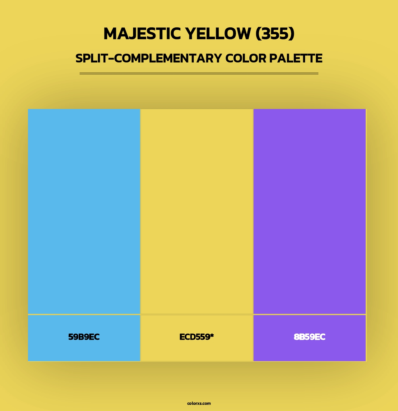 Majestic Yellow (355) - Split-Complementary Color Palette