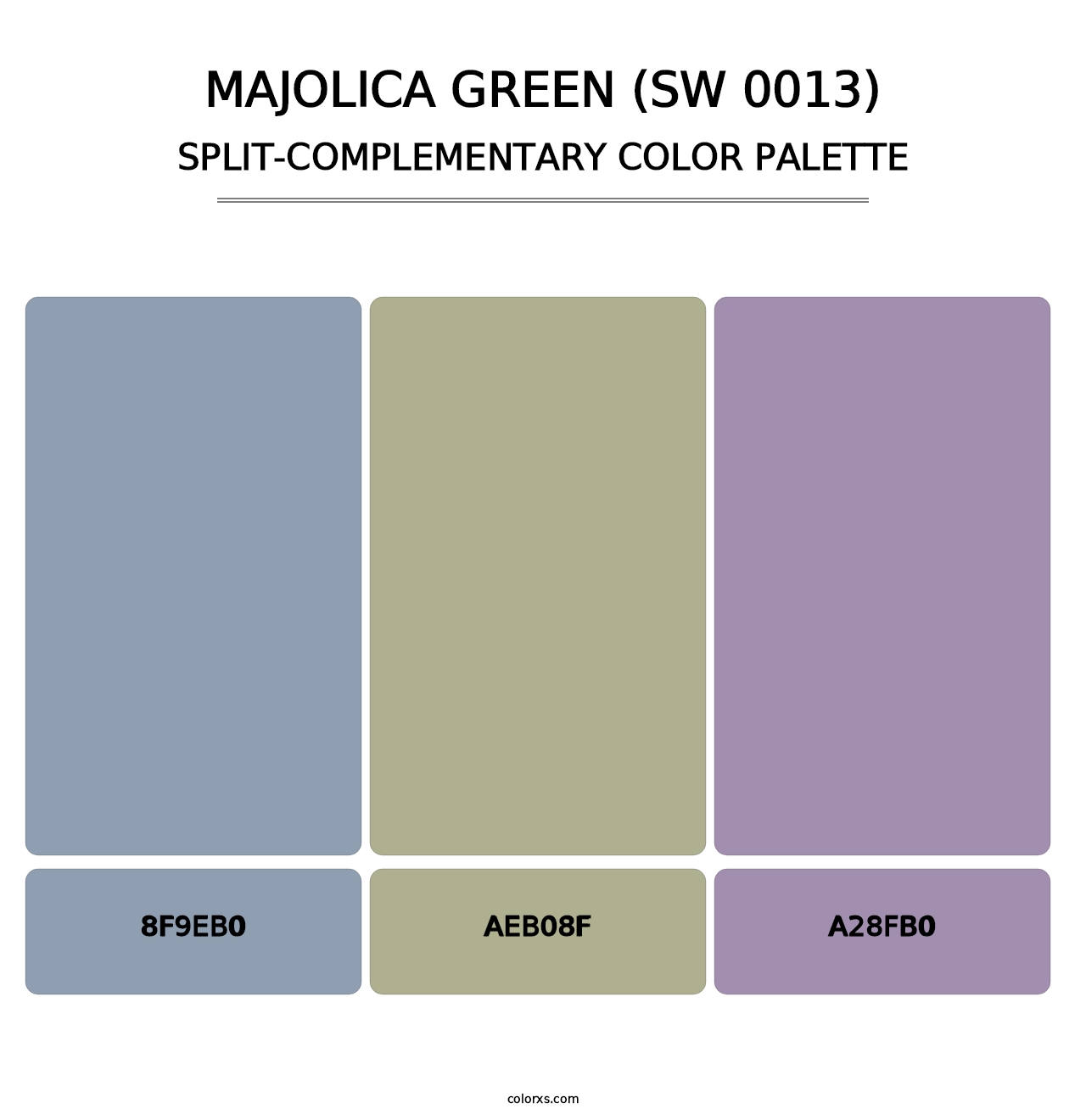 Majolica Green (SW 0013) - Split-Complementary Color Palette