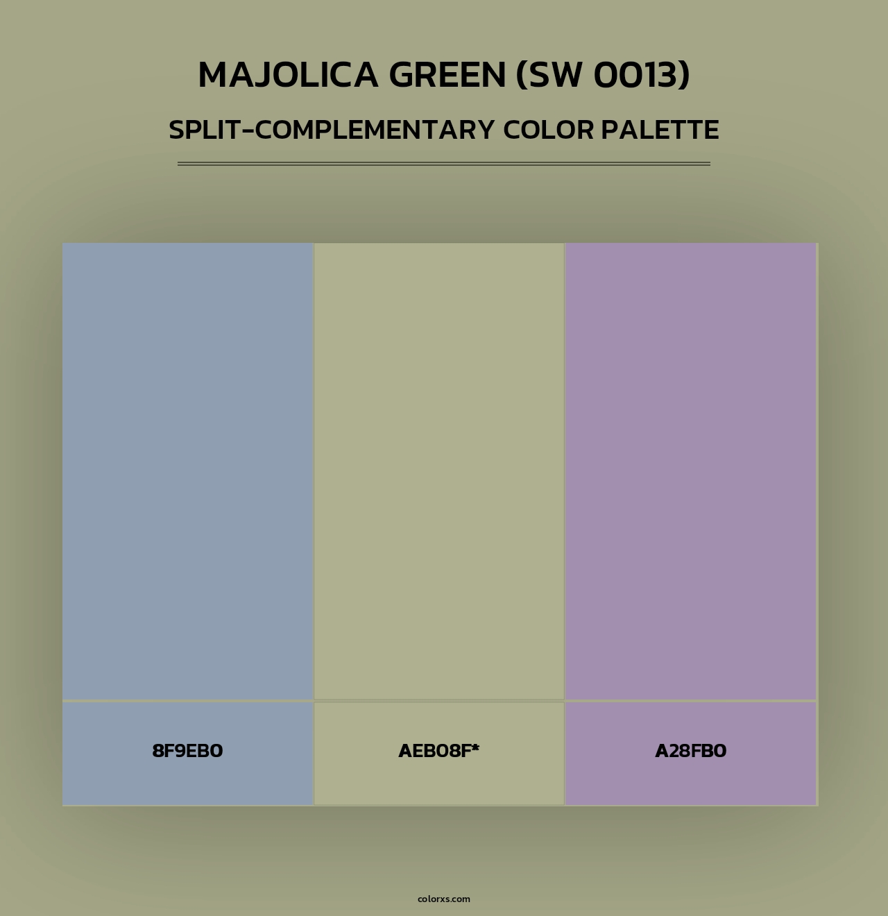 Majolica Green (SW 0013) - Split-Complementary Color Palette