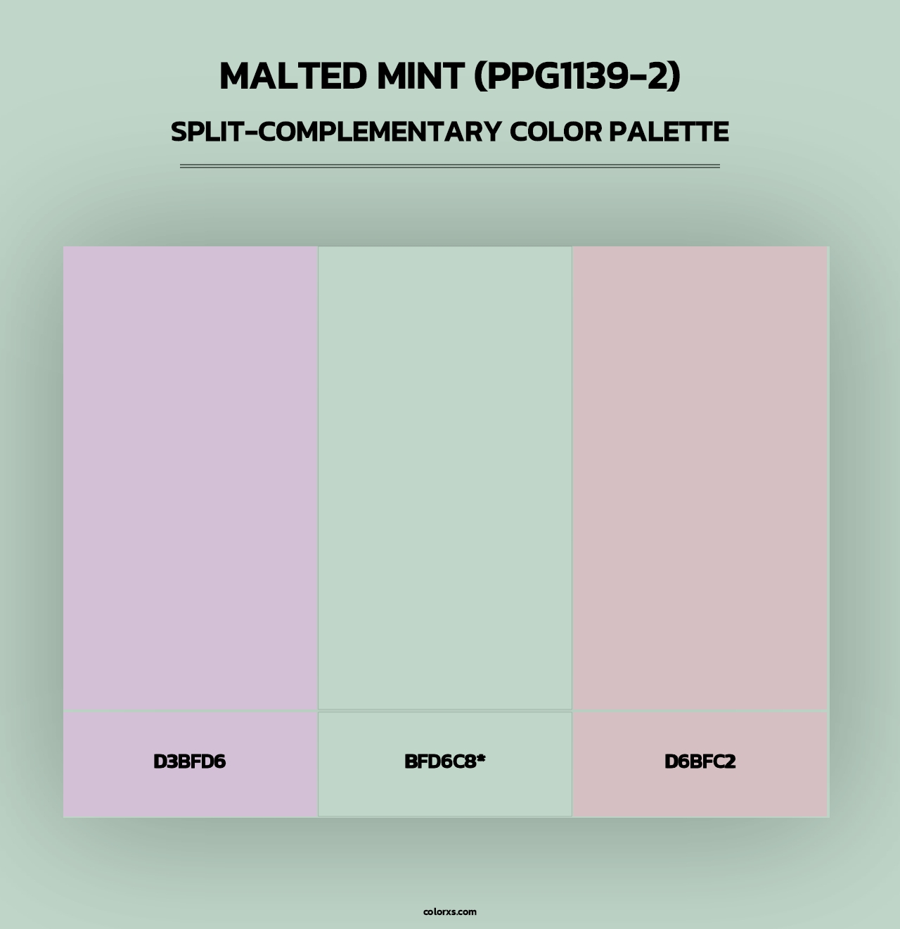 Malted Mint (PPG1139-2) - Split-Complementary Color Palette