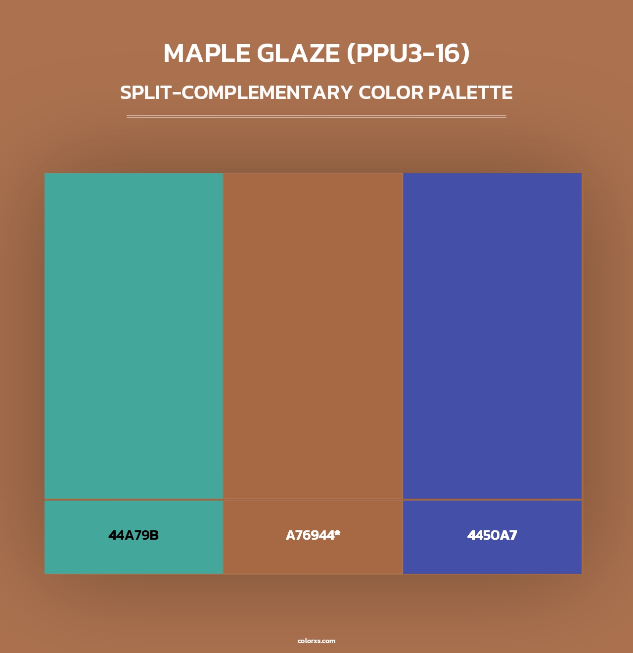 Maple Glaze (PPU3-16) - Split-Complementary Color Palette