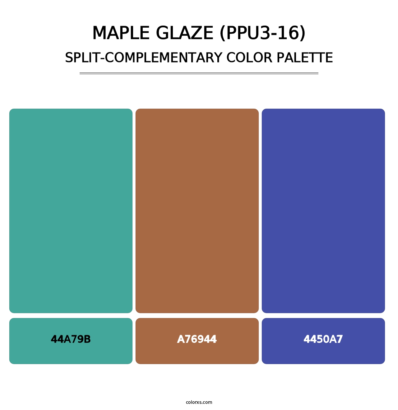 Maple Glaze (PPU3-16) - Split-Complementary Color Palette