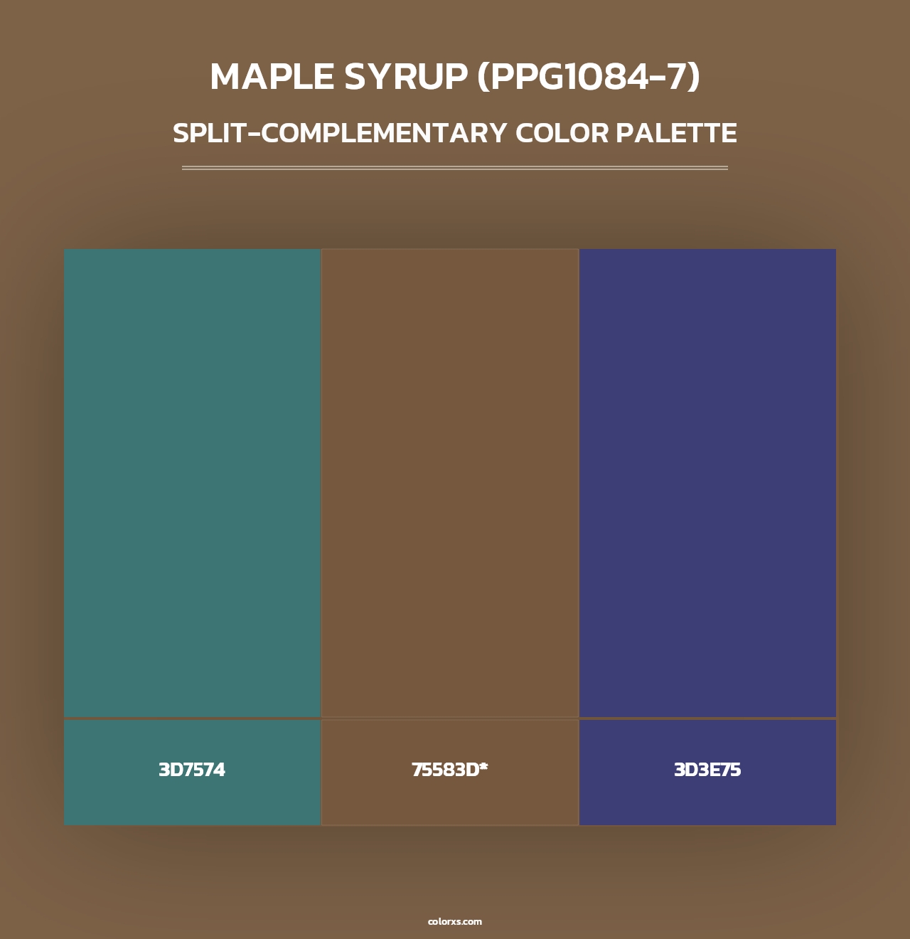 Maple Syrup (PPG1084-7) - Split-Complementary Color Palette