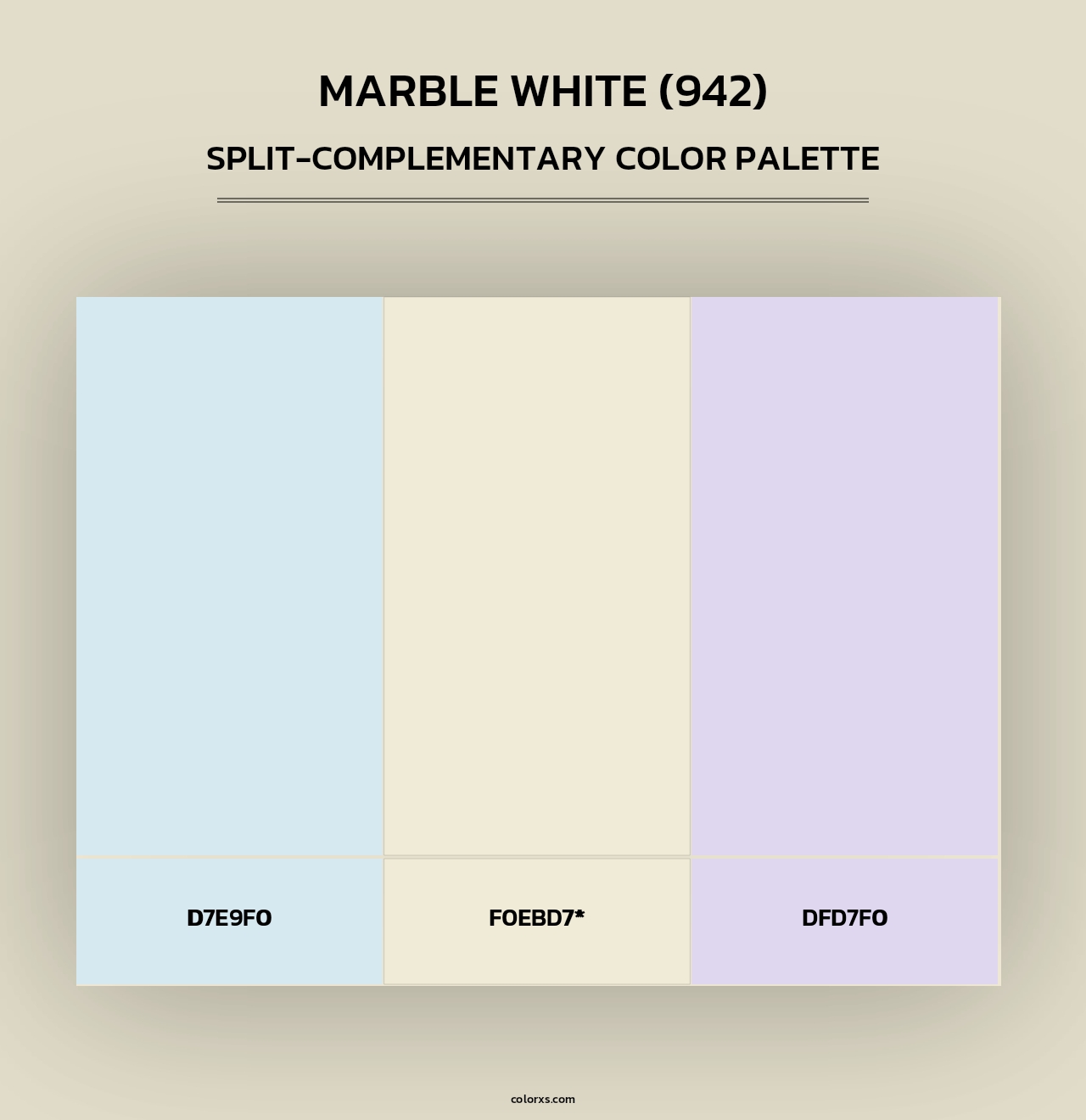 Marble White (942) - Split-Complementary Color Palette