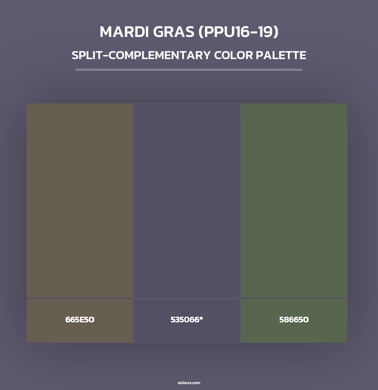 Mardi Gras (PPU16-19) - Split-Complementary Color Palette