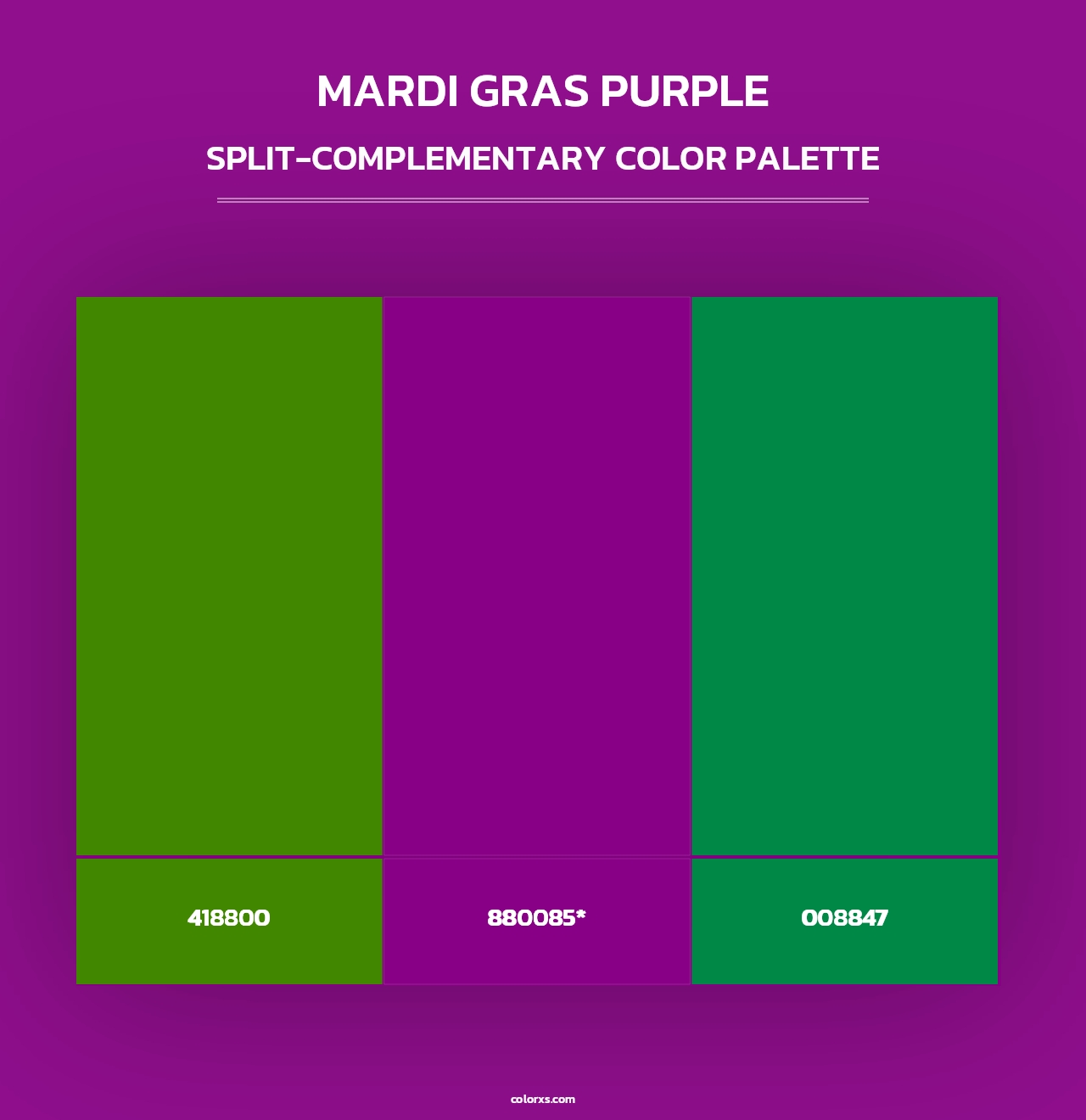 Mardi Gras Purple - Split-Complementary Color Palette