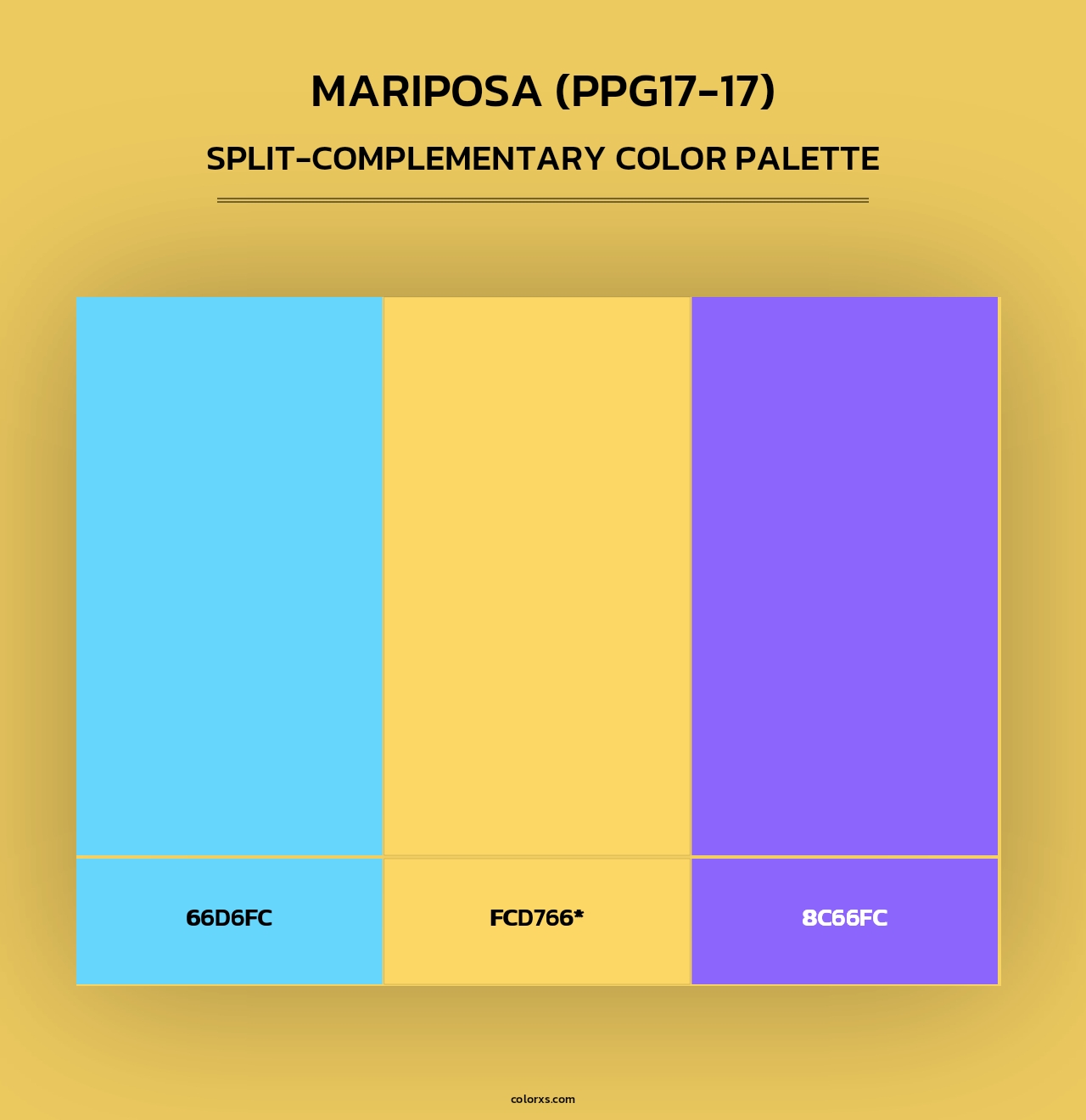 Mariposa (PPG17-17) - Split-Complementary Color Palette