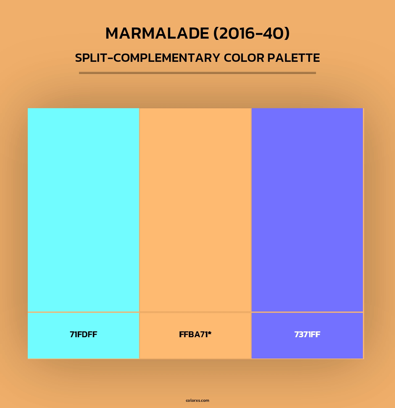 Marmalade (2016-40) - Split-Complementary Color Palette