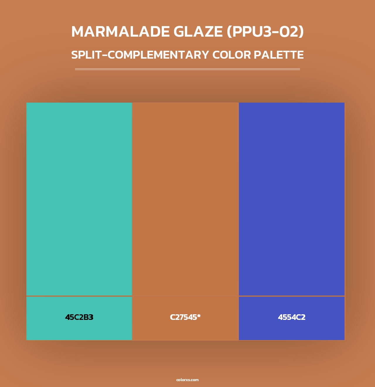 Marmalade Glaze (PPU3-02) - Split-Complementary Color Palette