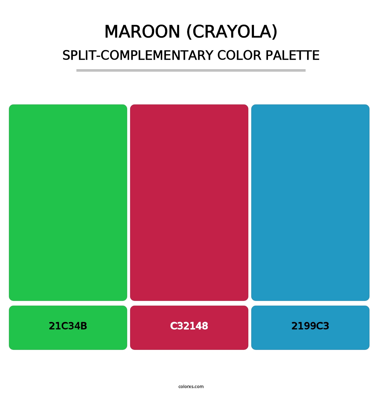Maroon (Crayola) - Split-Complementary Color Palette