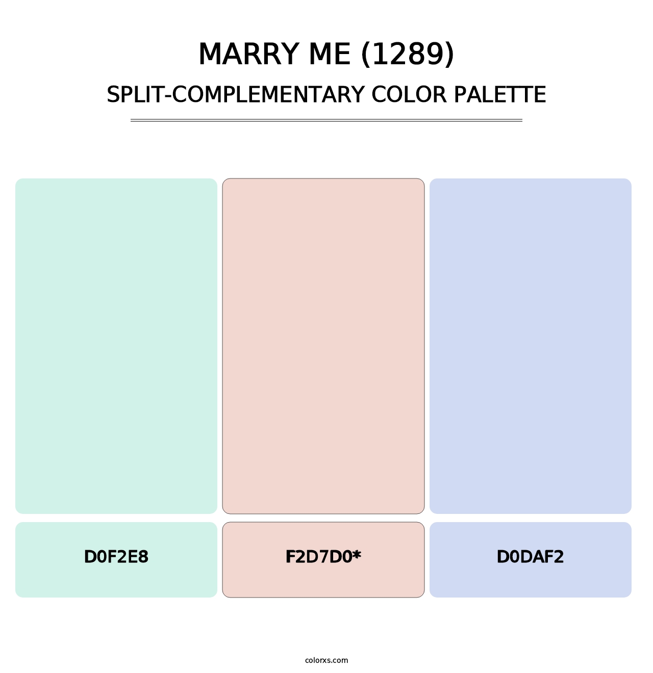 Marry Me (1289) - Split-Complementary Color Palette