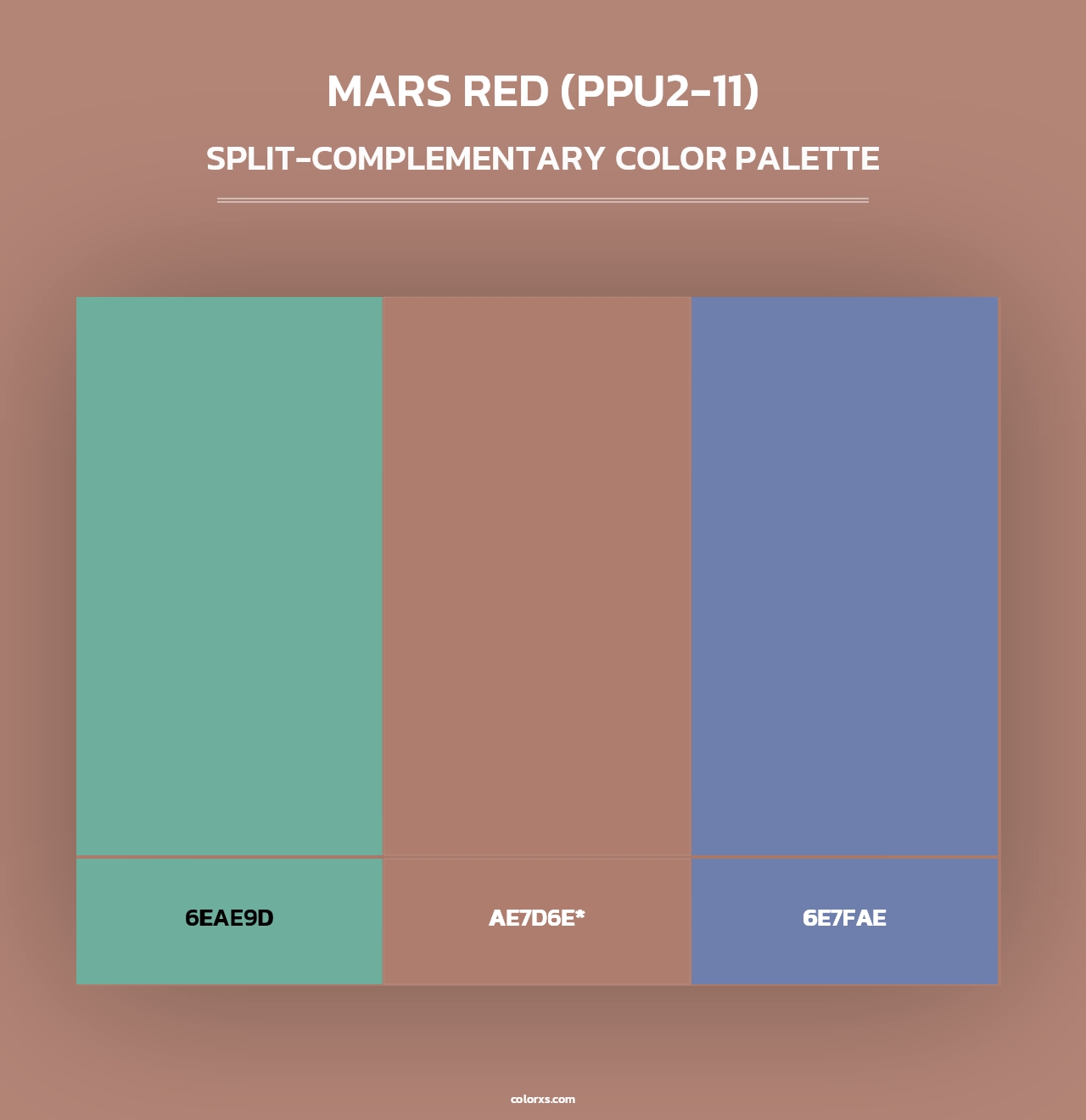 Mars Red (PPU2-11) - Split-Complementary Color Palette