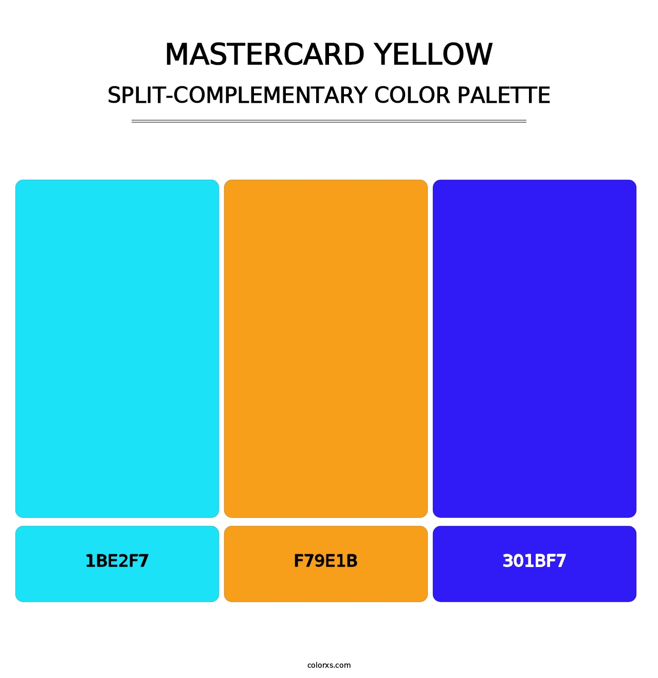 Mastercard Yellow - Split-Complementary Color Palette