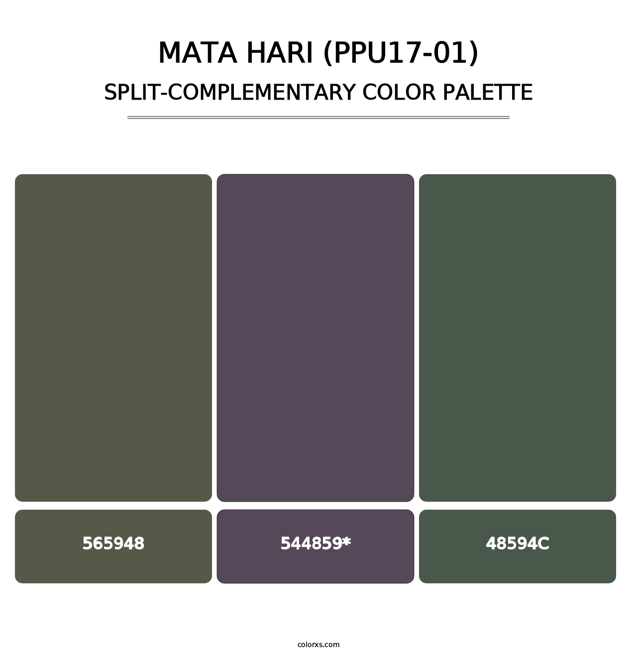 Mata Hari (PPU17-01) - Split-Complementary Color Palette