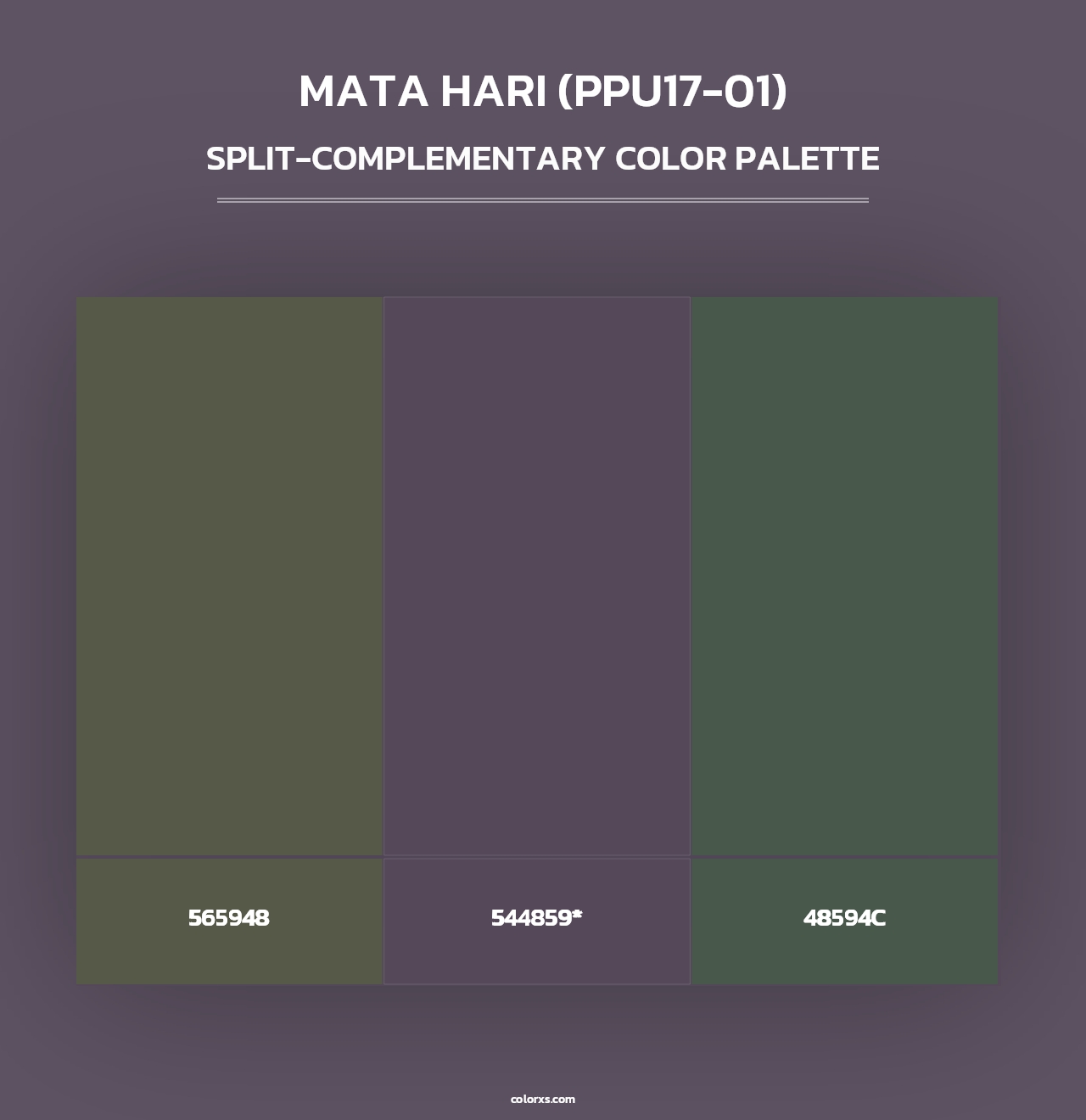 Mata Hari (PPU17-01) - Split-Complementary Color Palette