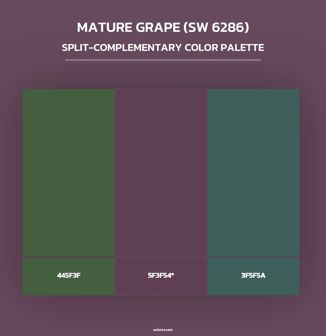 Mature Grape (SW 6286) - Split-Complementary Color Palette