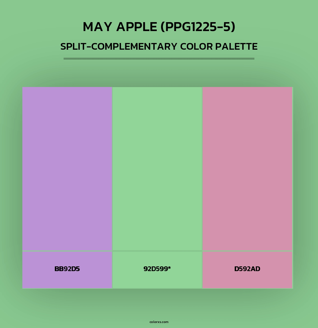 May Apple (PPG1225-5) - Split-Complementary Color Palette