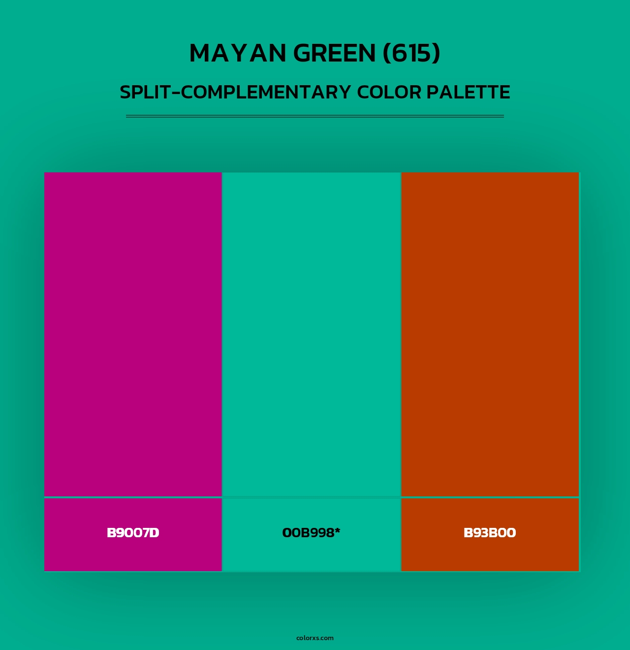 Mayan Green (615) - Split-Complementary Color Palette