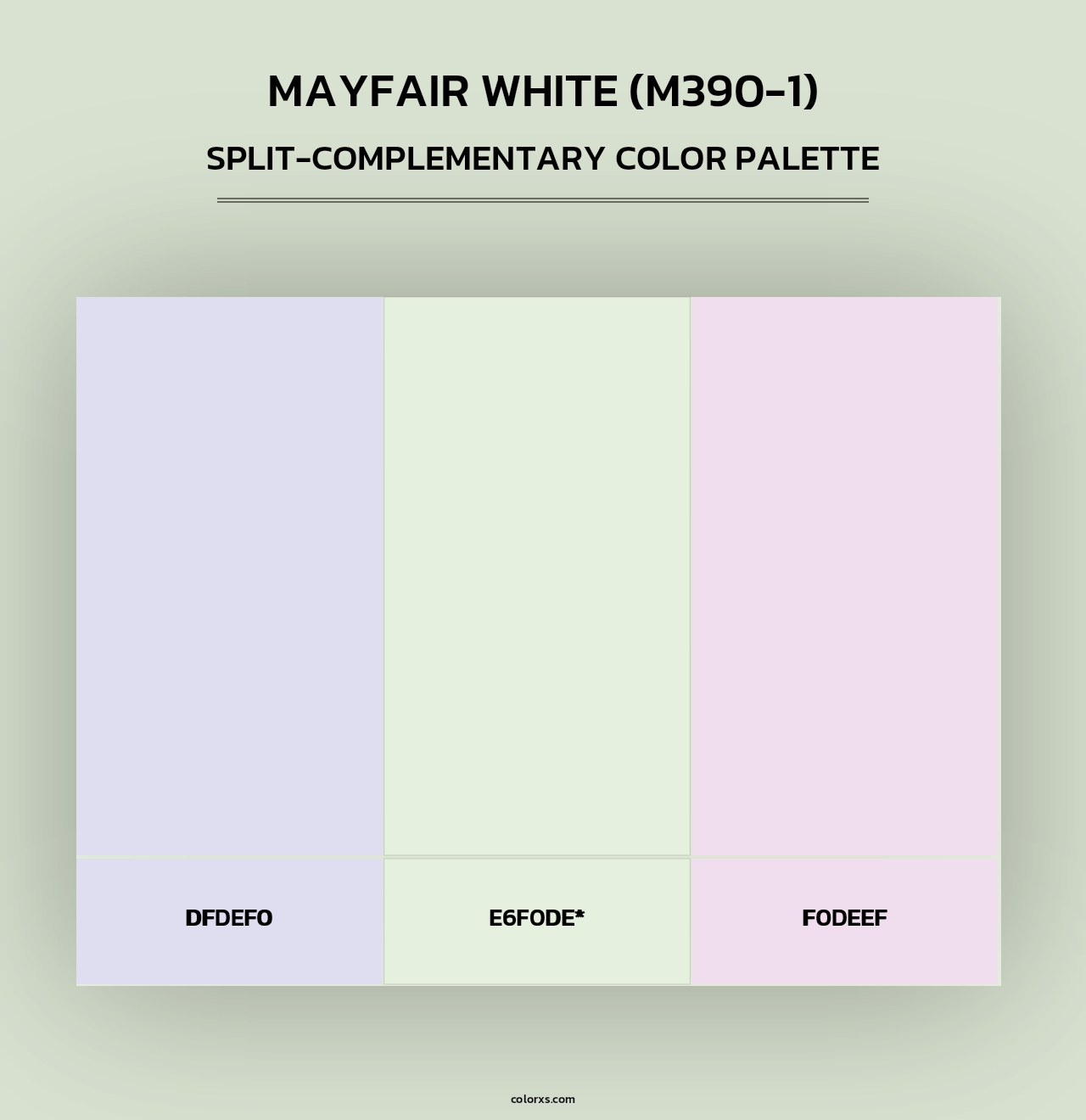 Mayfair White (M390-1) - Split-Complementary Color Palette