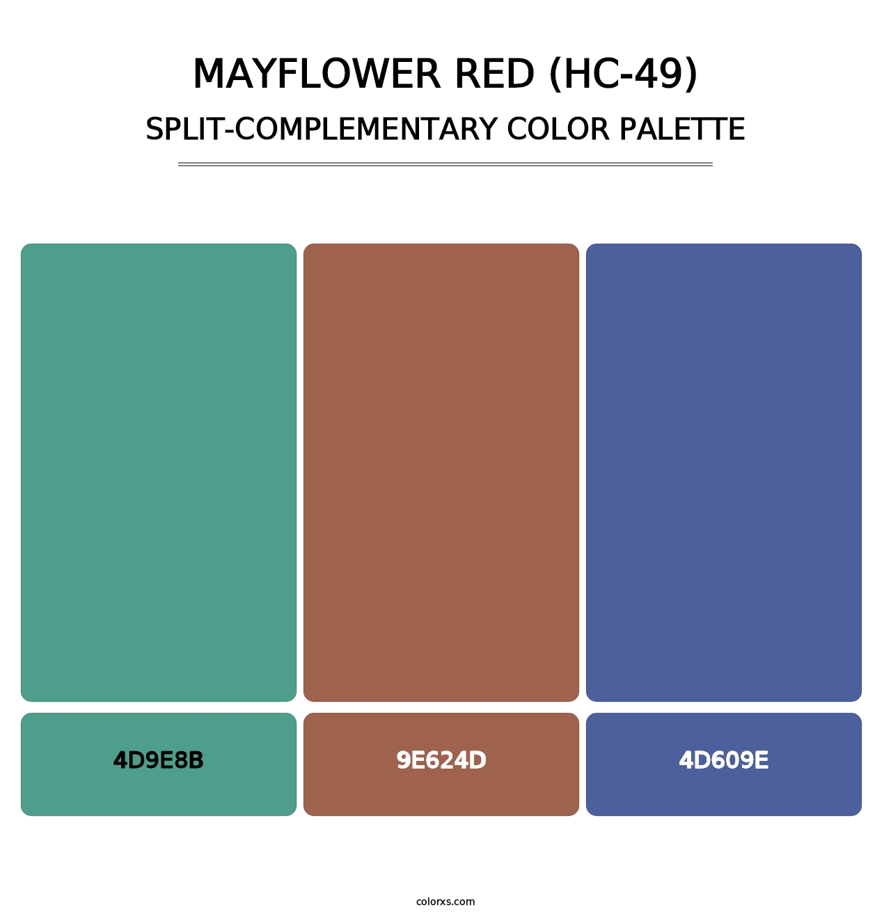 Mayflower Red (HC-49) - Split-Complementary Color Palette