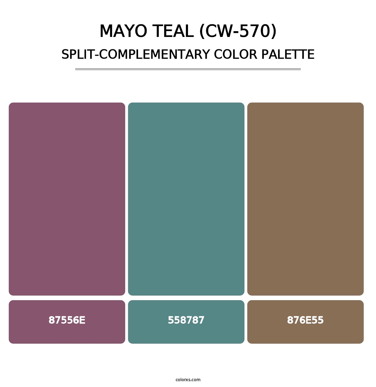 Mayo Teal (CW-570) - Split-Complementary Color Palette