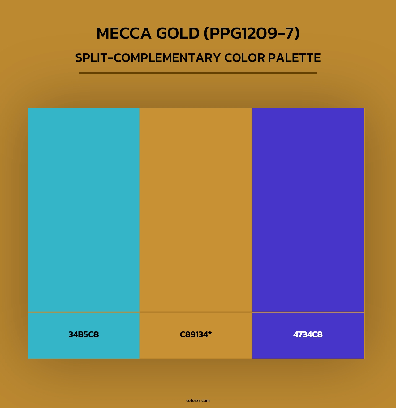 Mecca Gold (PPG1209-7) - Split-Complementary Color Palette