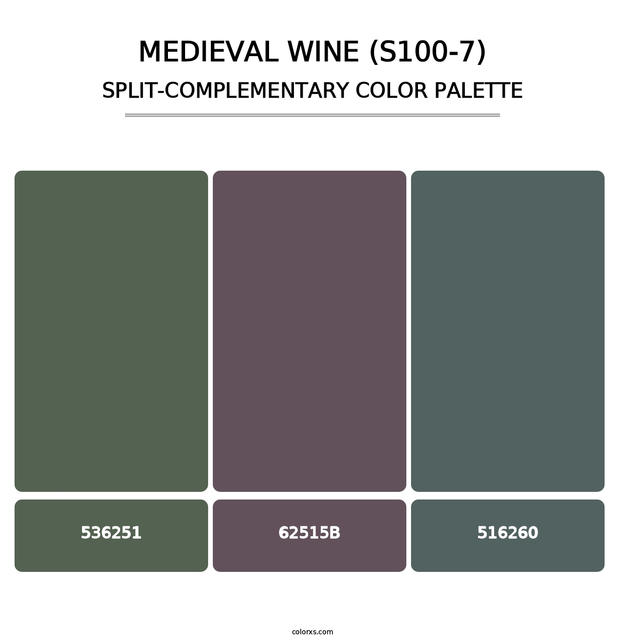Medieval Wine (S100-7) - Split-Complementary Color Palette