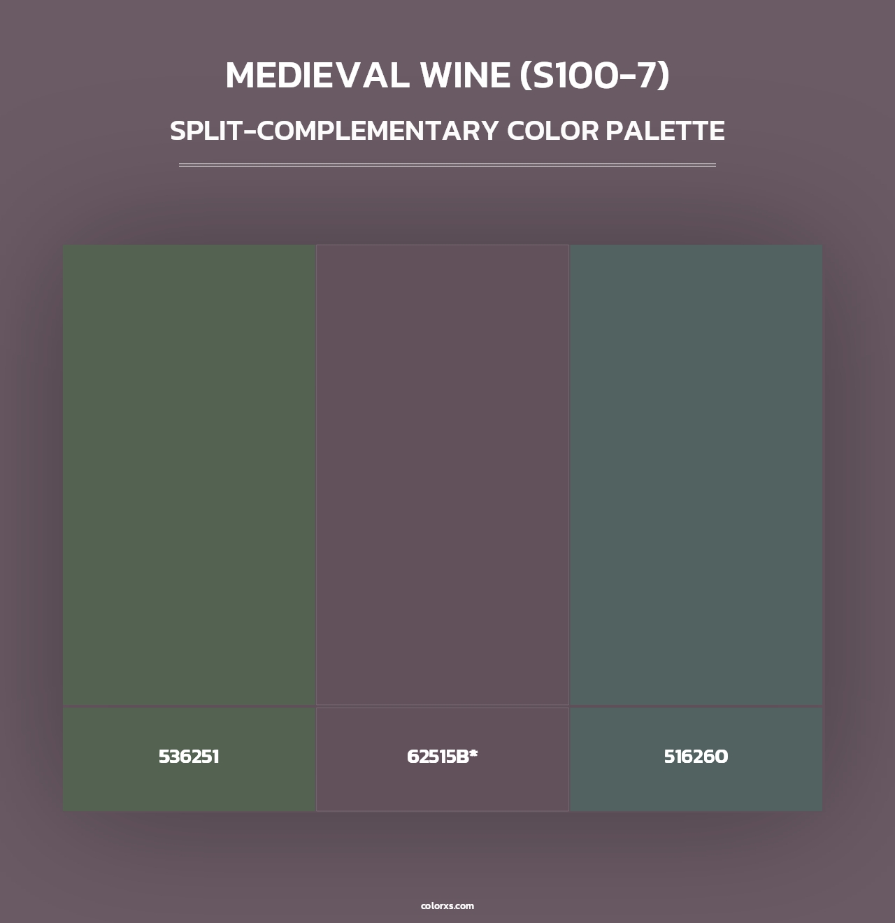 Medieval Wine (S100-7) - Split-Complementary Color Palette