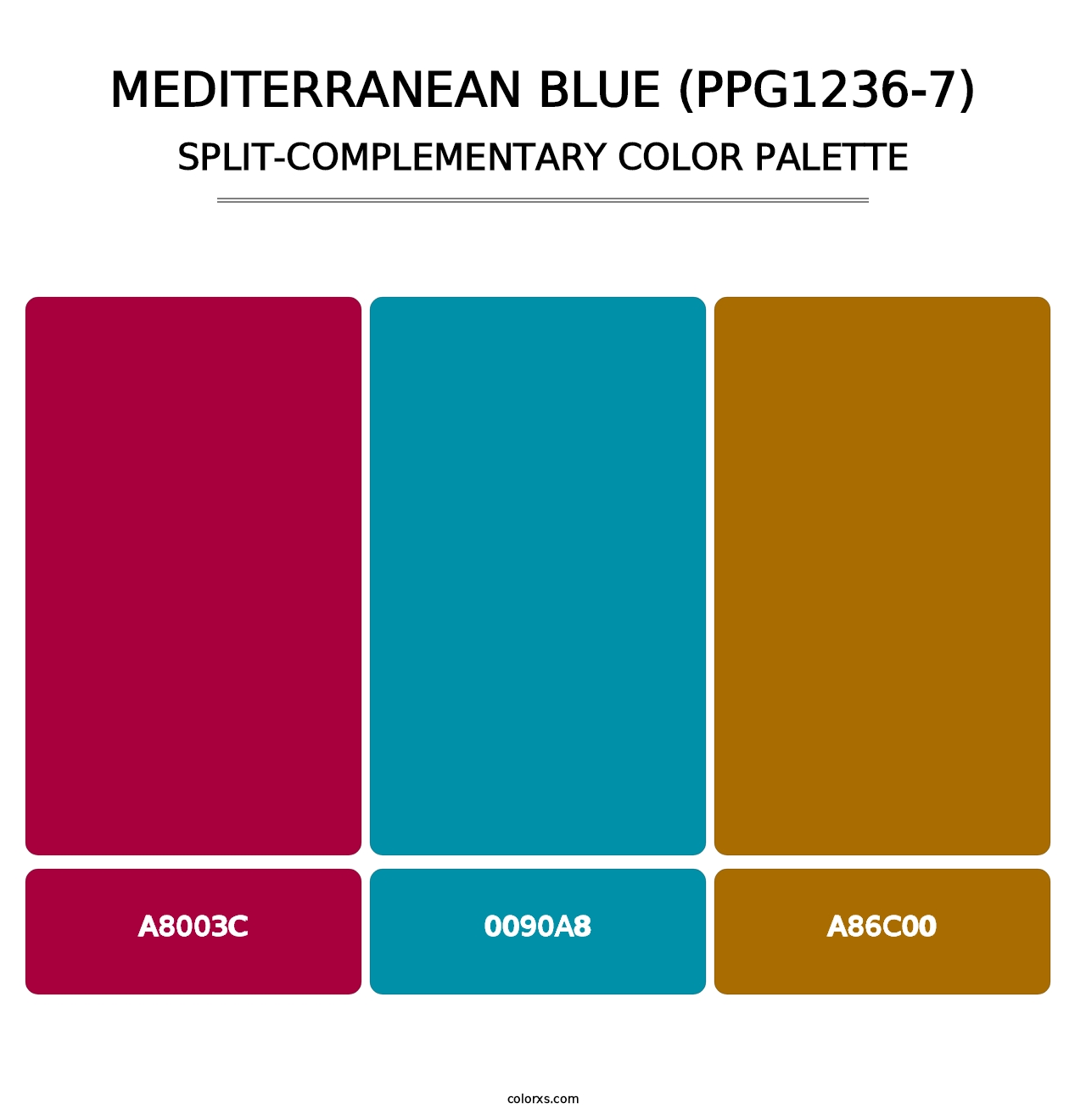 Mediterranean Blue (PPG1236-7) - Split-Complementary Color Palette