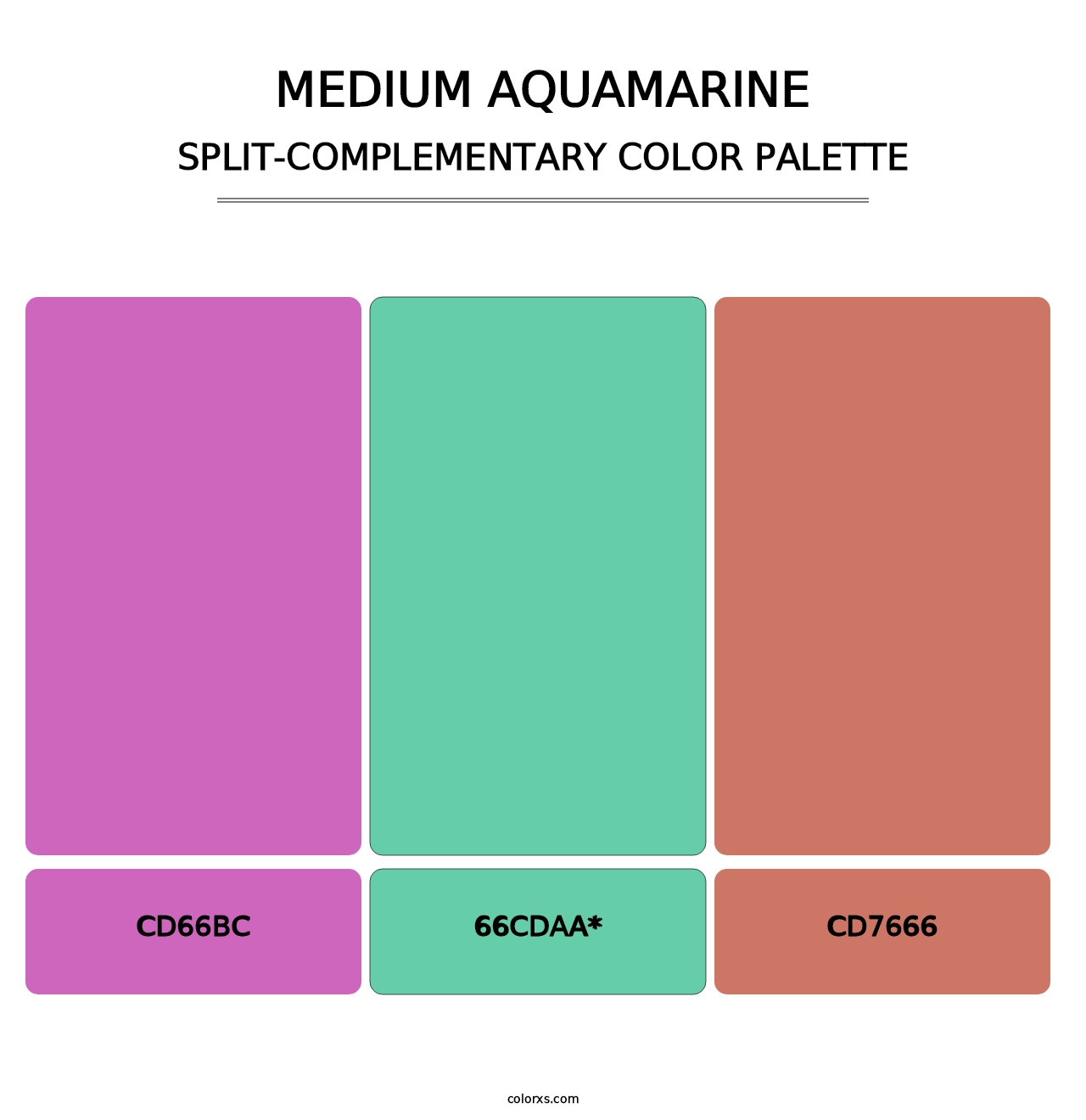 Medium Aquamarine - Split-Complementary Color Palette