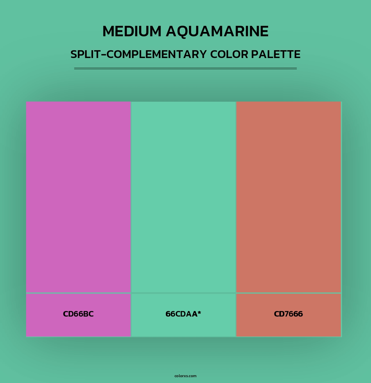 Medium Aquamarine - Split-Complementary Color Palette