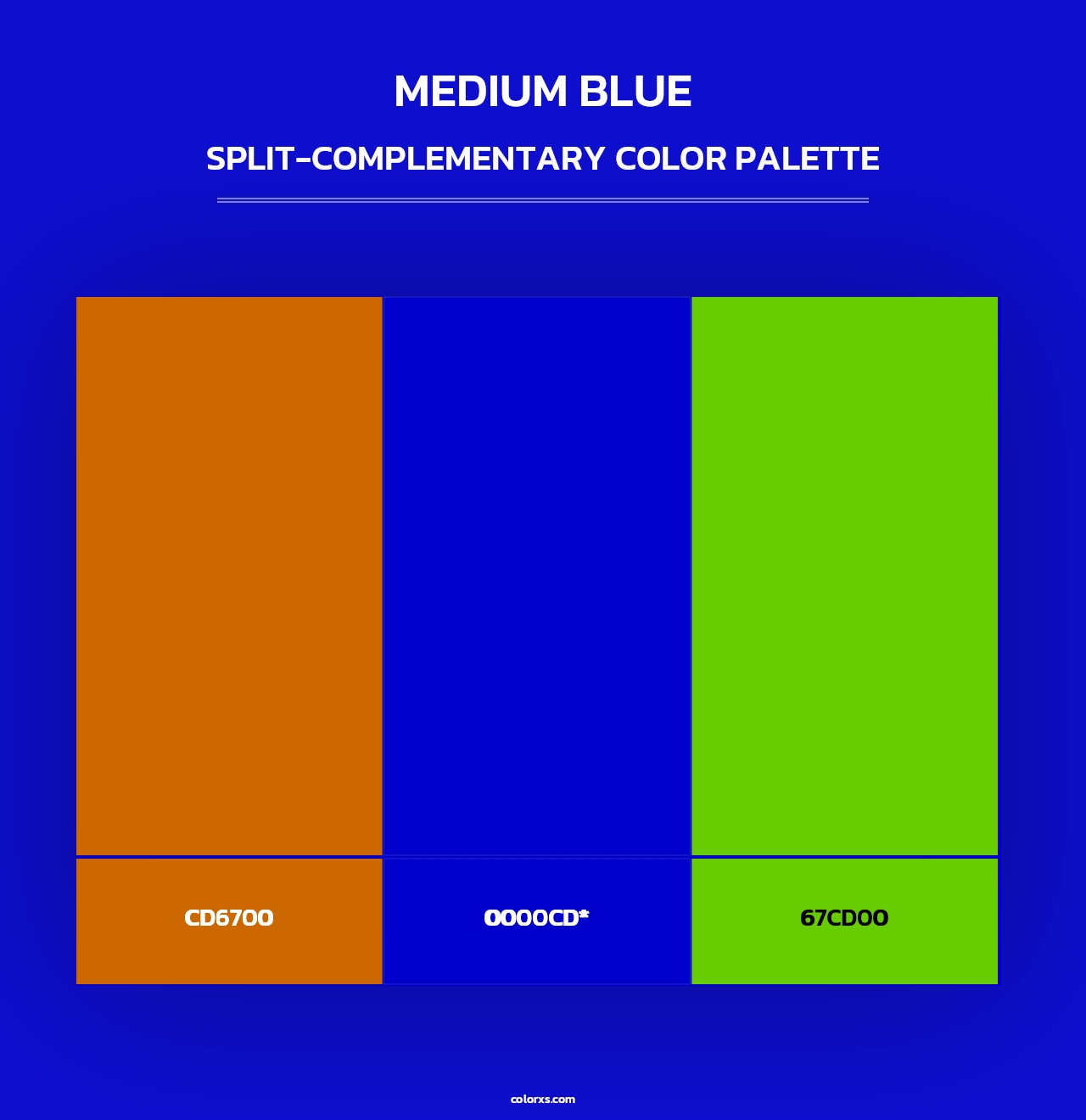 Medium Blue - Split-Complementary Color Palette