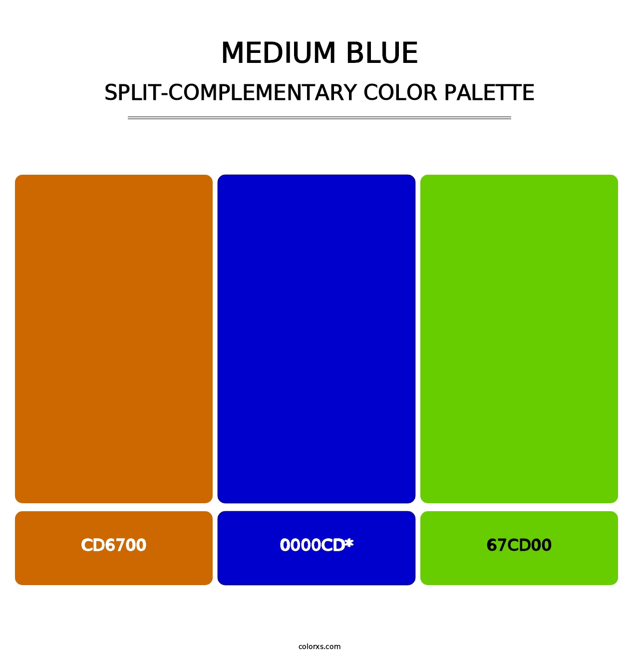 Medium Blue - Split-Complementary Color Palette