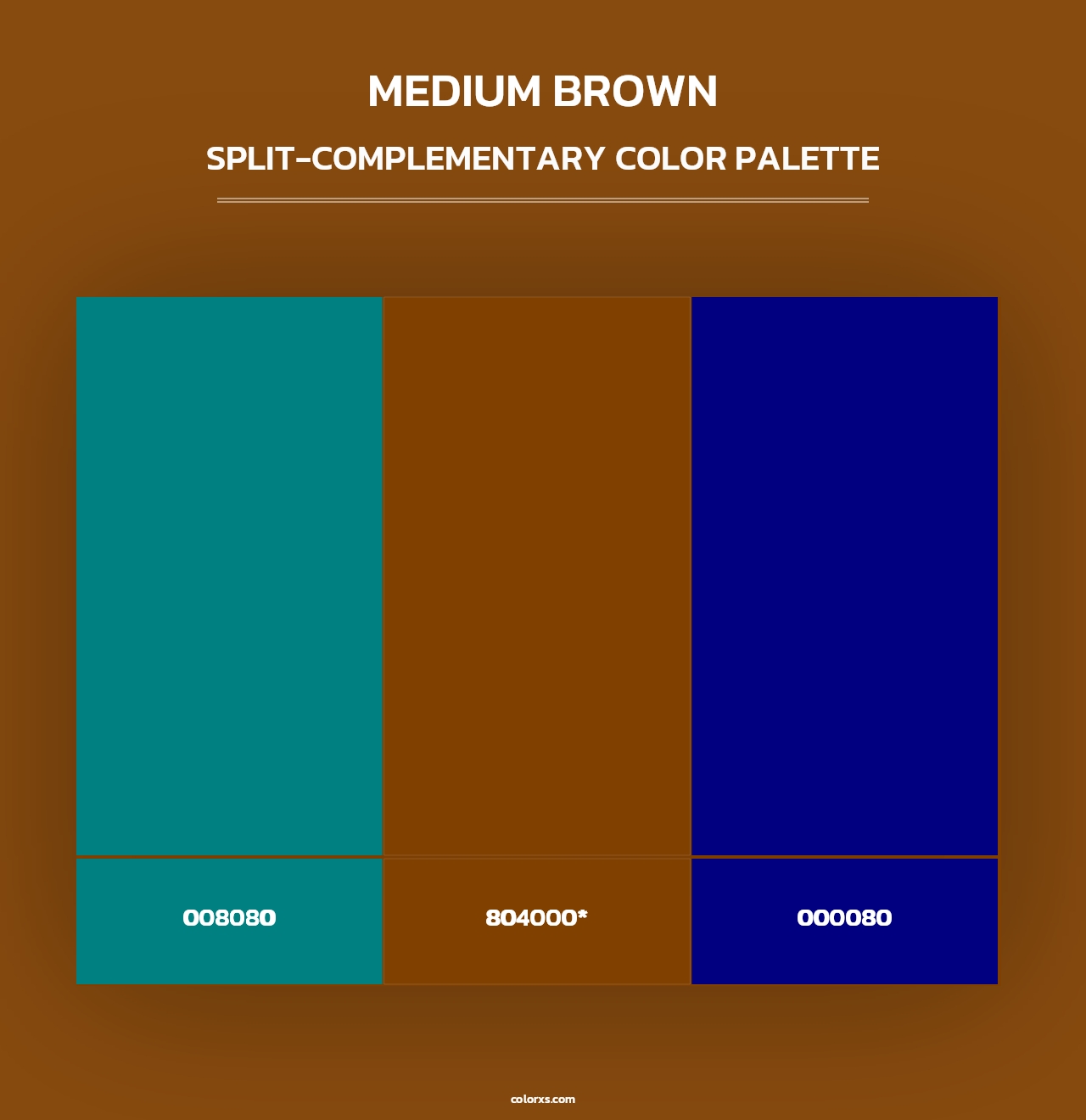 Medium Brown - Split-Complementary Color Palette