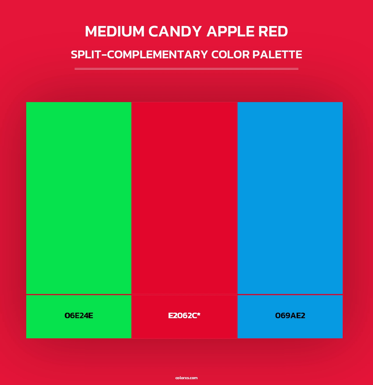 Medium Candy Apple Red - Split-Complementary Color Palette