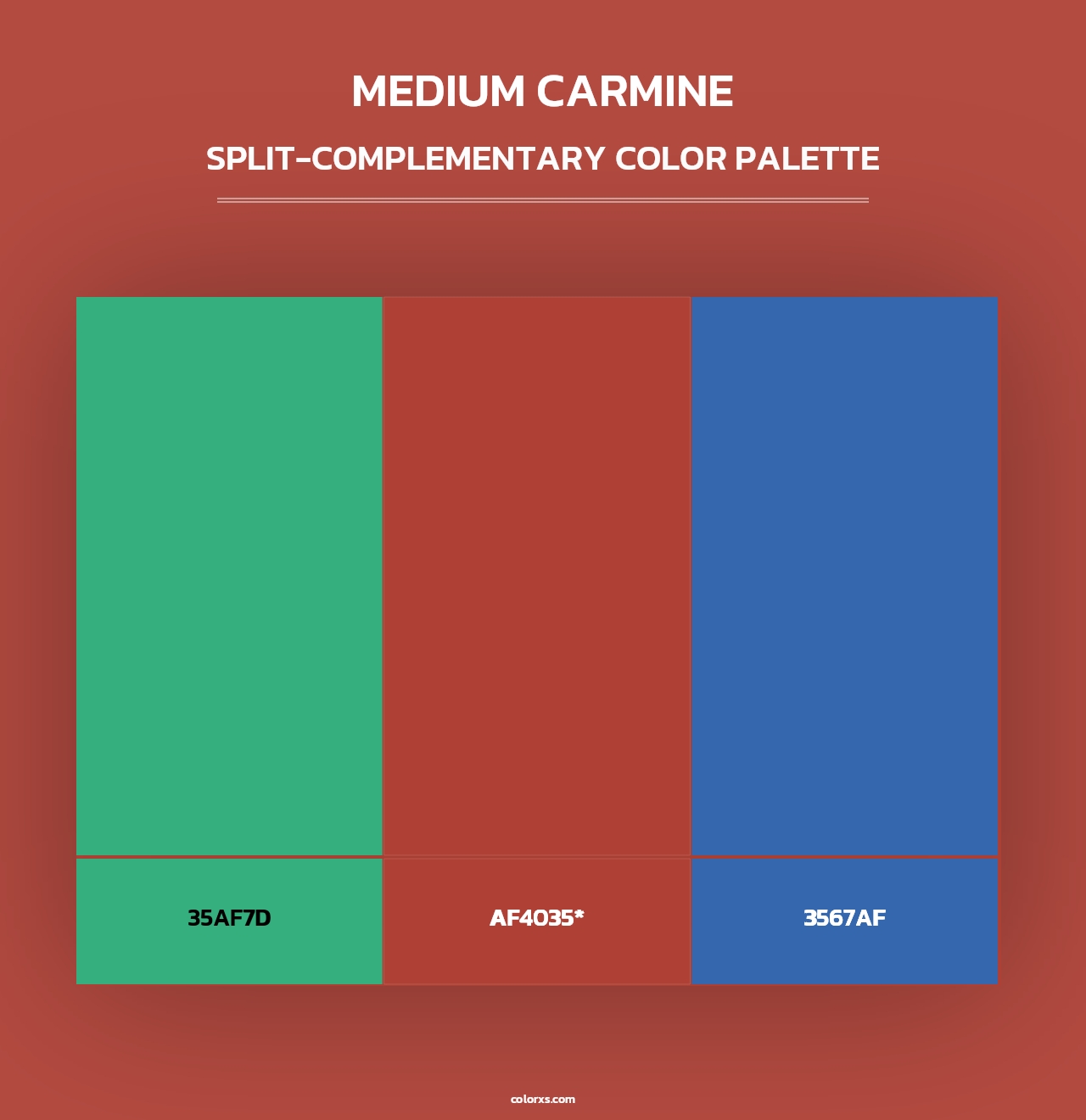 Medium Carmine - Split-Complementary Color Palette