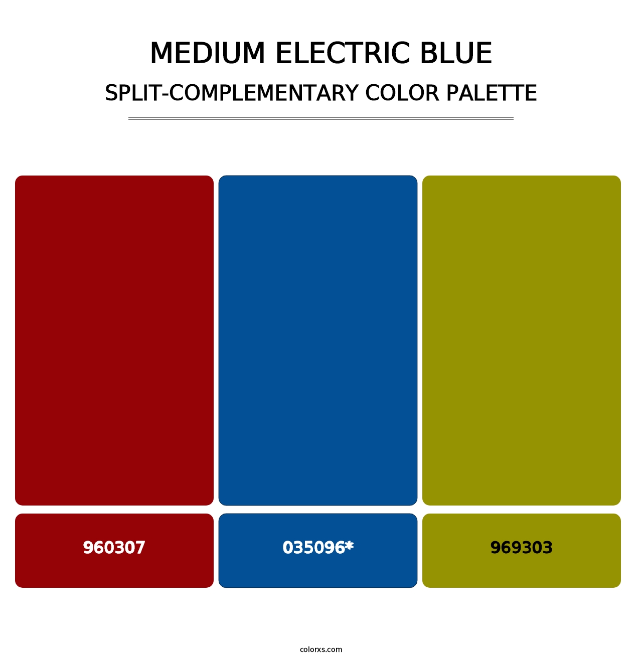 Medium Electric Blue - Split-Complementary Color Palette