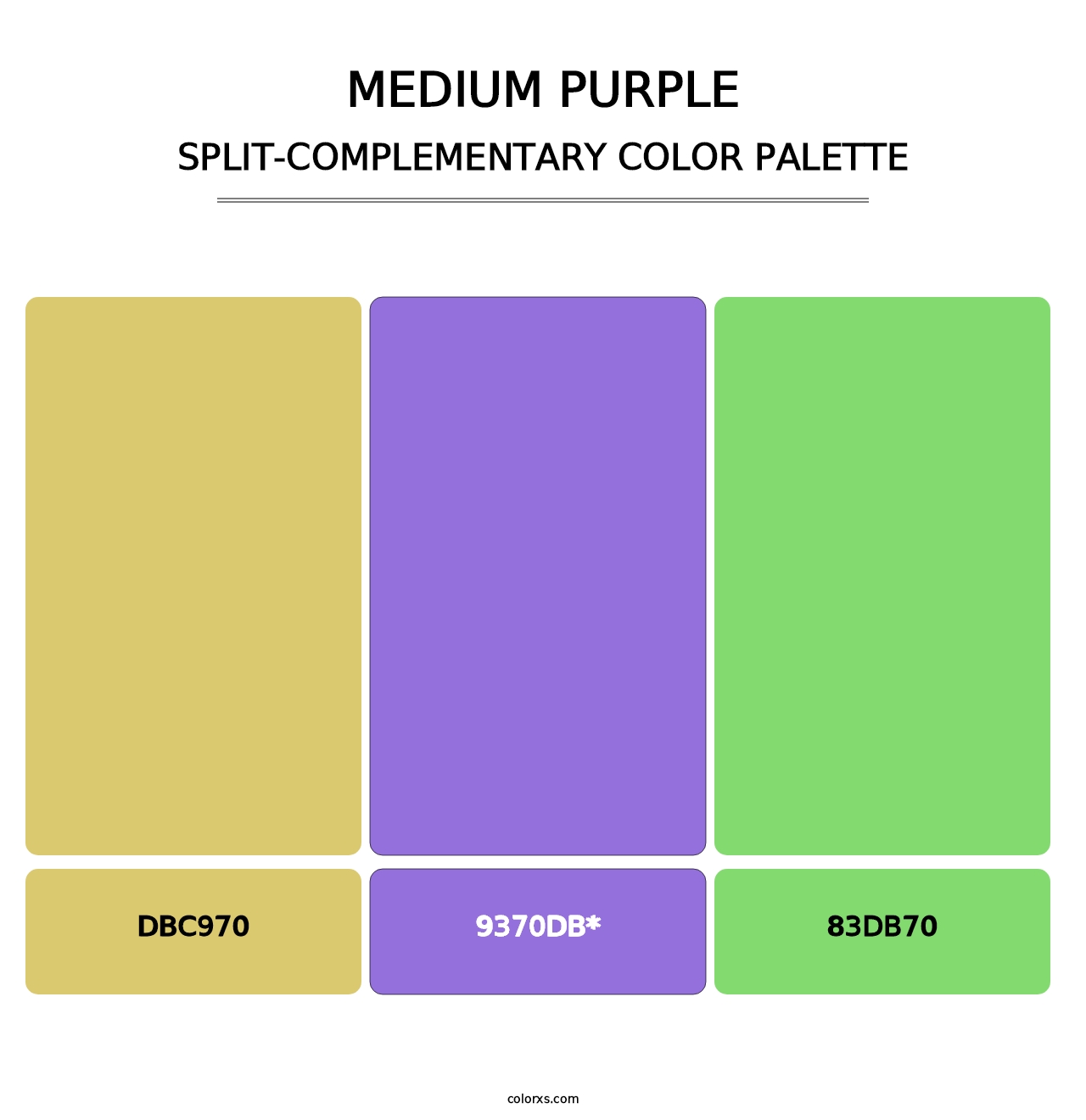 Medium Purple - Split-Complementary Color Palette