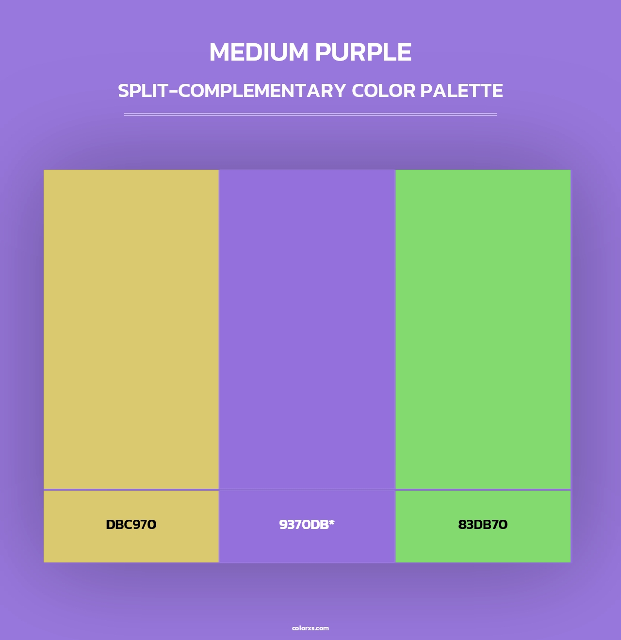 Medium Purple - Split-Complementary Color Palette