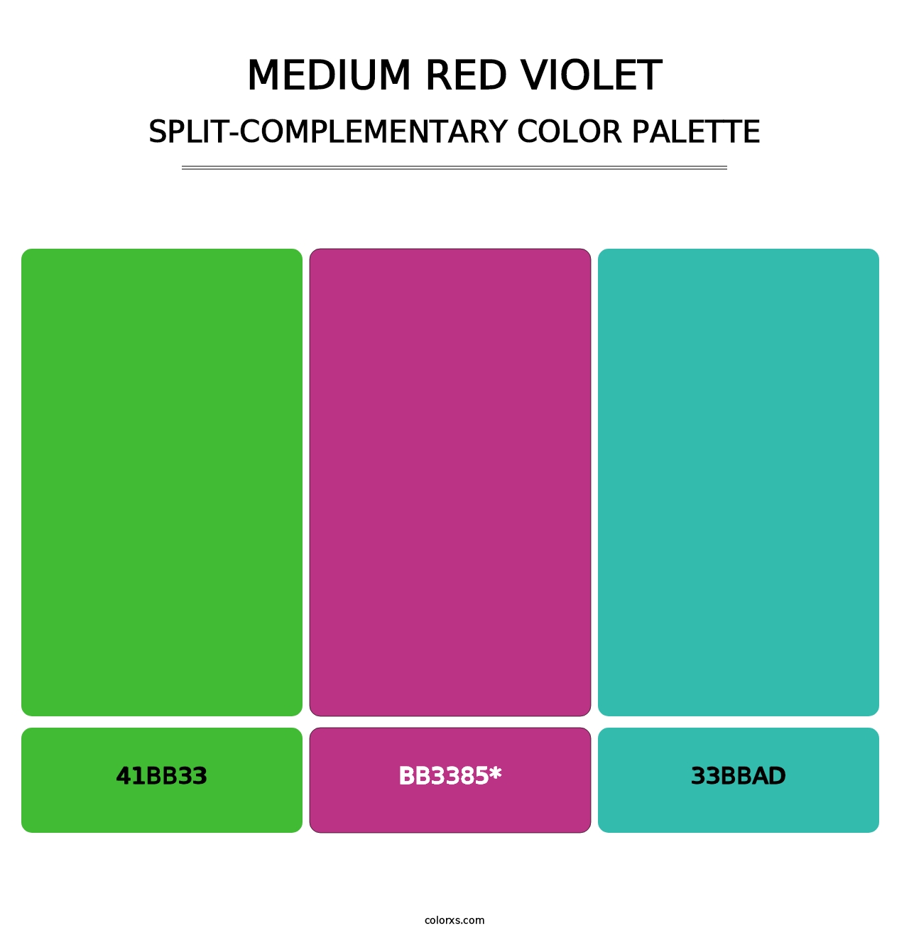 Medium Red Violet - Split-Complementary Color Palette