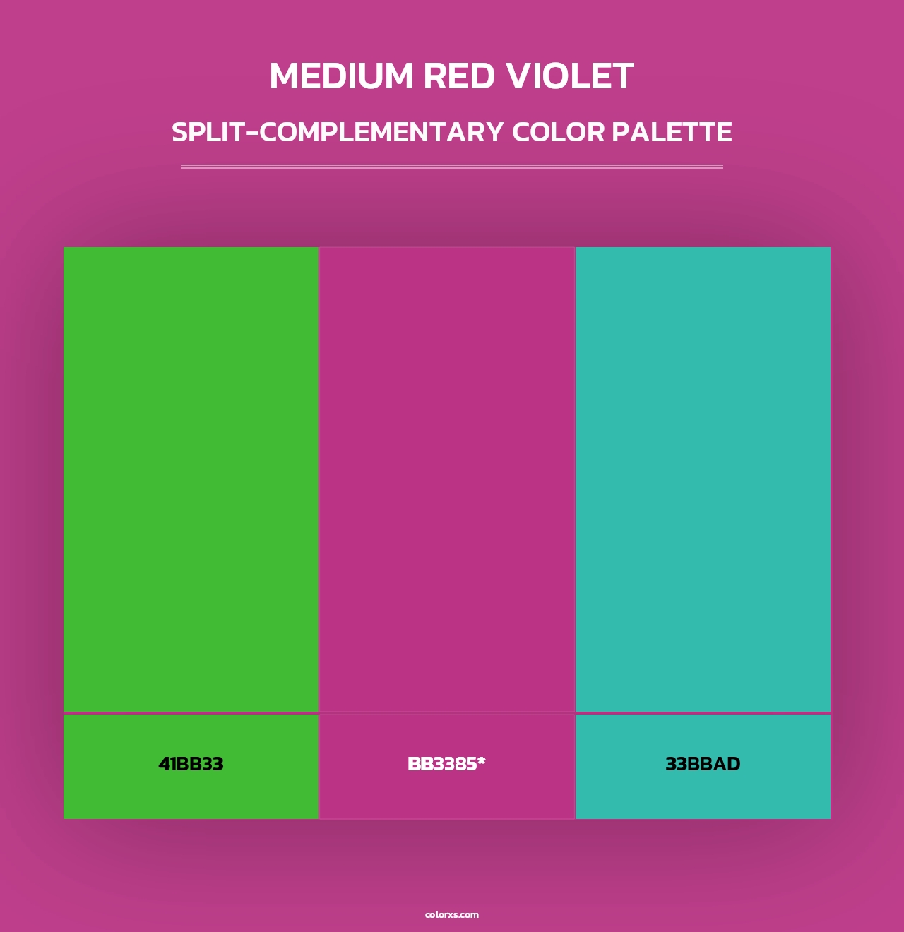 Medium Red Violet - Split-Complementary Color Palette