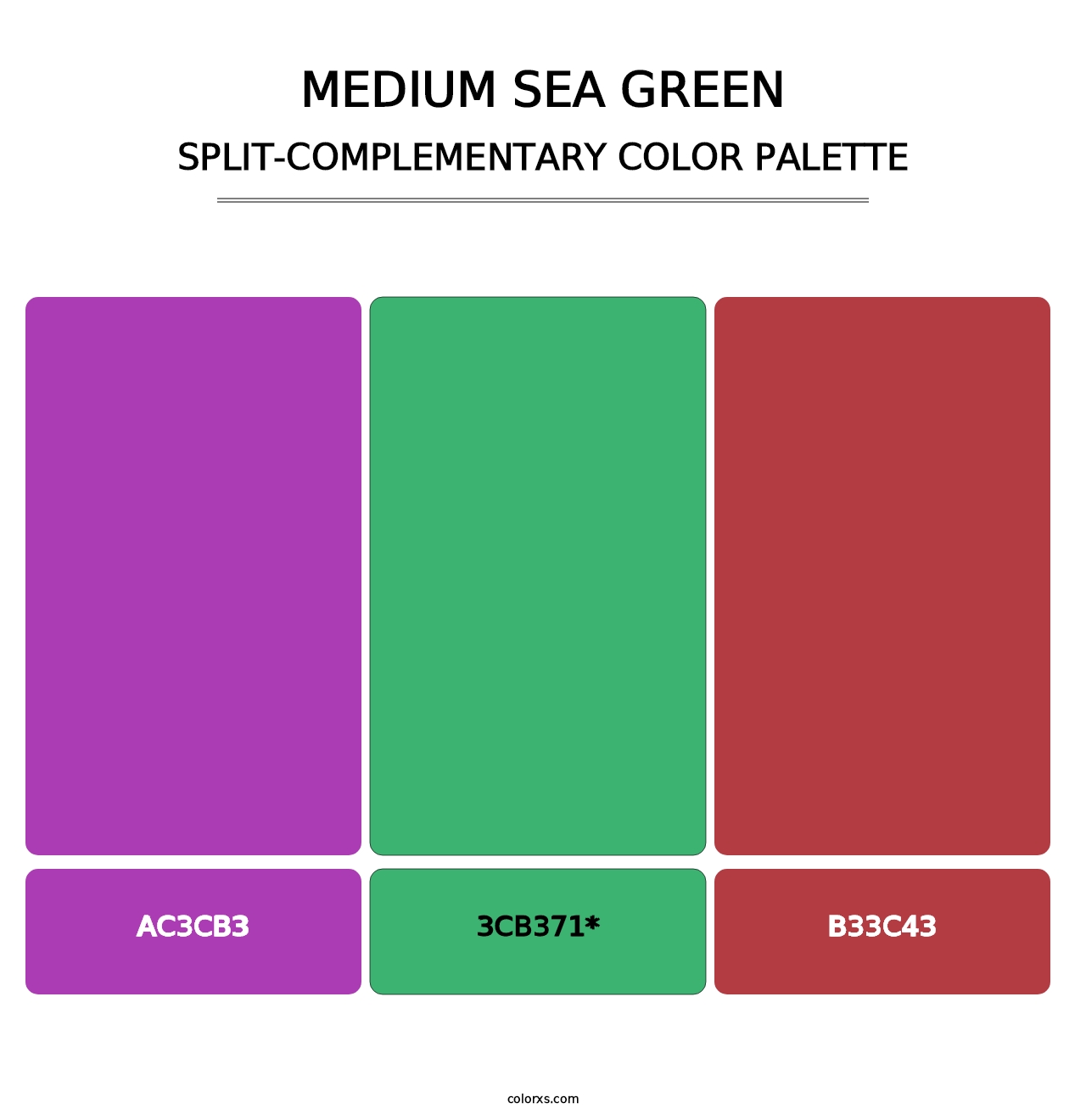 Medium Sea Green - Split-Complementary Color Palette