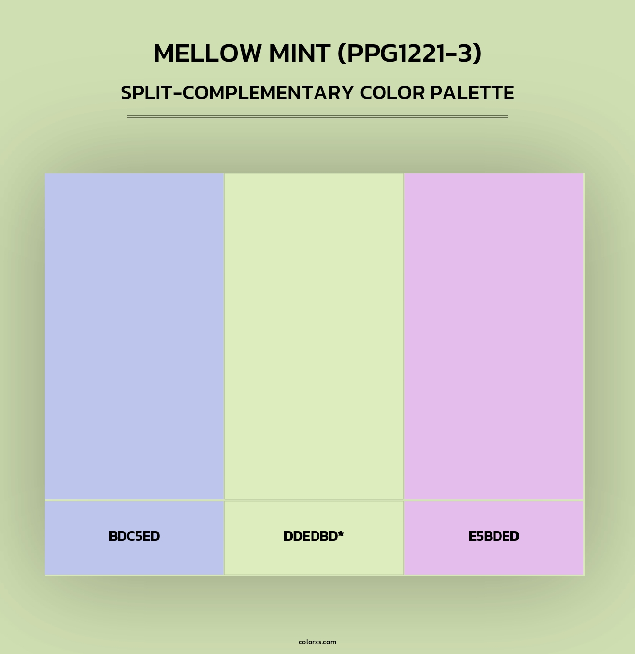 Mellow Mint (PPG1221-3) - Split-Complementary Color Palette