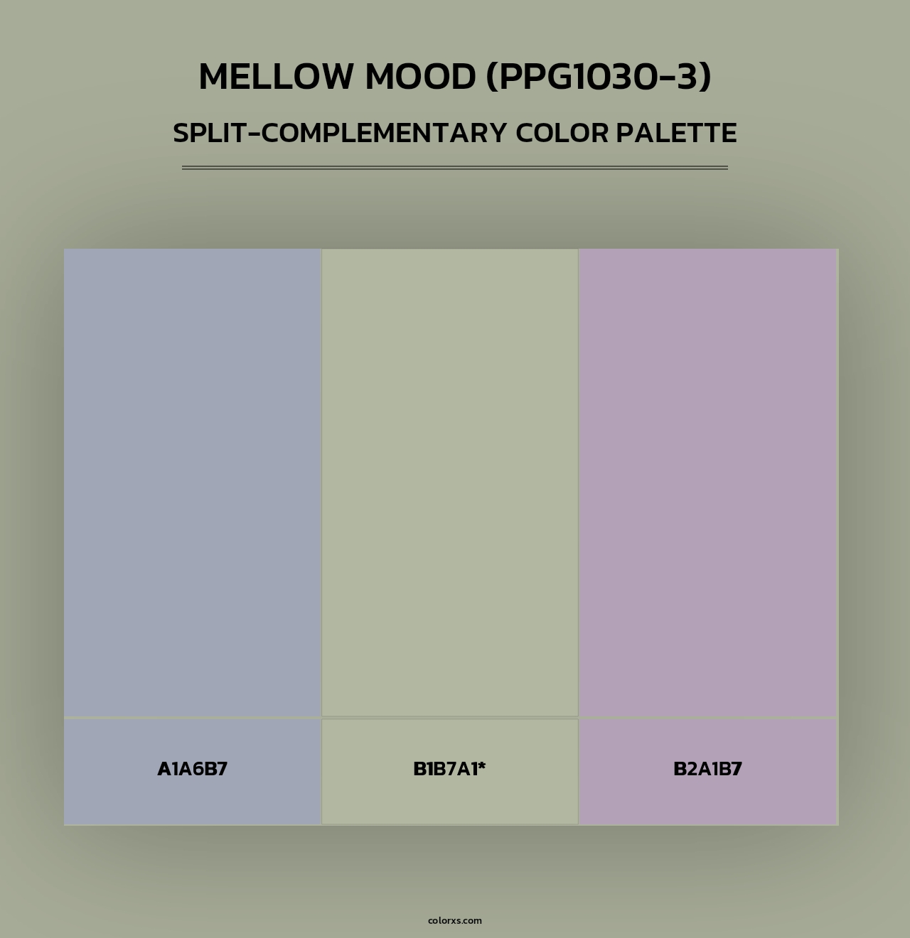 Mellow Mood (PPG1030-3) - Split-Complementary Color Palette